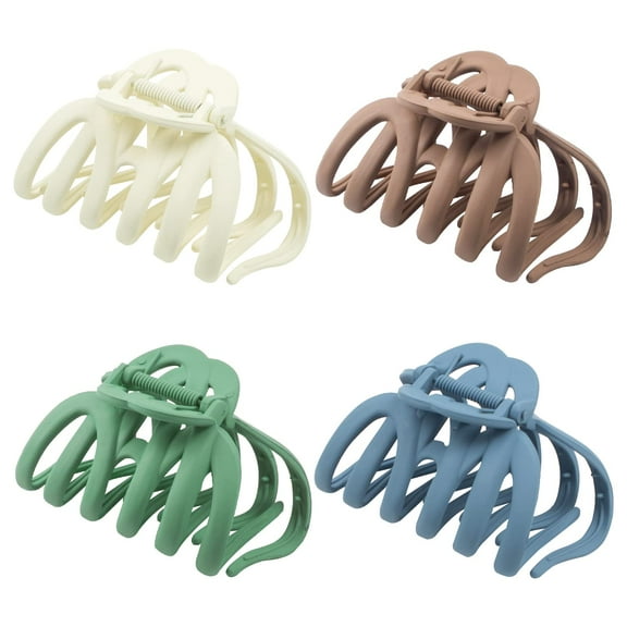 4 Pieces 3.5'' Large Octopus Claw Clips for Thick Long Hair, Big Hair Clips for Women, Strong Hold Hair Claw Clips, Matte Non-slip Jaw Hair Clips