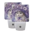 thumbnail image 7 of Elegant Cat with Lilac Flowers Hat Night Light 2 Pack LED Nightlight Plug into Wall Dusk to Dawn Sensor Soft White, 7 of 7