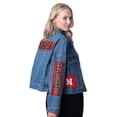 thumbnail image 2 of Women's G-III 4Her by Carl Banks Denim Nebraska Huskers Game Ball Patches and Studs Full-Button Jacket, 2 of 2