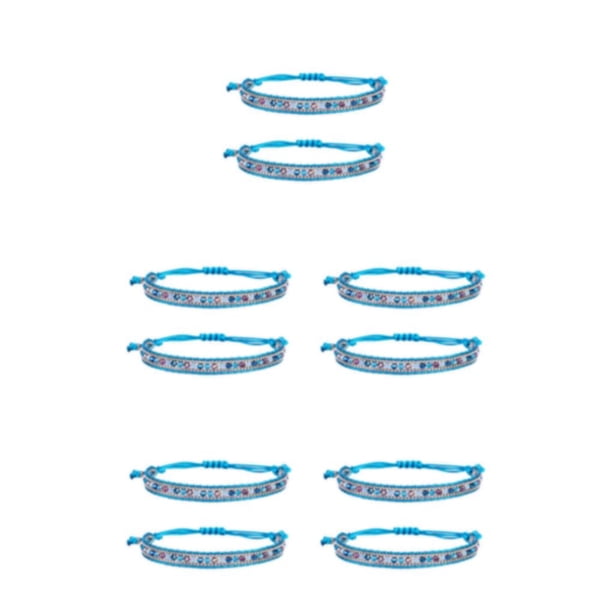 Pulseras de cristal de estilo bohemio Qarigey 2 piezas para mujer brazalete tejido de fiesta para niñas