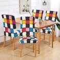 thumbnail image 2 of Yayeee 4 Pack Dining Chair Covers Stretch Parson Chairs Slipcovers Seat Protector, White Checkered Pattern, 2 of 6