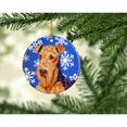 thumbnail image 2 of Carolines Treasures LH9291-CO1 Airedale Winter Snowflakes Holiday Ceramic Ornament 3 in multicolor, 2 of 2