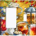 thumbnail image 2 of Metal Light Switch Wall Plate Outlet Cover (Coffee Tea Party Kettle Mocha Espresso Drinks - Single Rocker Single Toggle), 2 of 2