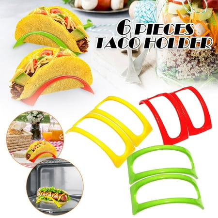 

6PCS Colorful Plastic Taco Shell Tortilla Holder Taco Holder Plate Protector Food Holder Kitchen Accessories ViLaViDe