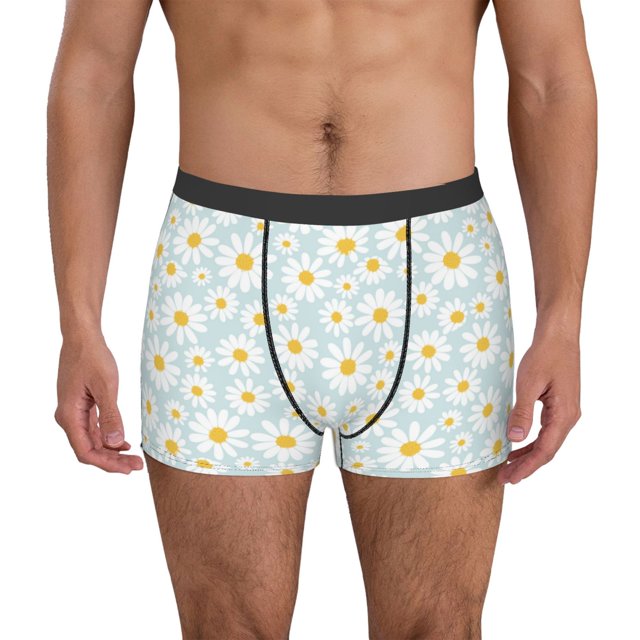 Fotbe Daisies Flowers Calzoncillos Tipo Boxer con Bolsa de Soporte Total para Hombre, X-Temp Fresco, Transpirable y de Secado Rápido-Medium
