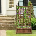 thumbnail image 4 of Costway Solid Wood Planter Box with Trellis Weather-Resistant Outdoor 25''x11''x48'', 4 of 12