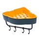 thumbnail image 3 of Organizador de estante para de esquina, cesta de baño con 6 ganchos, estante de automático, estante de almacenamiento para baño montado en Azul BLESIY estante de esquina de pared, 3 of 6