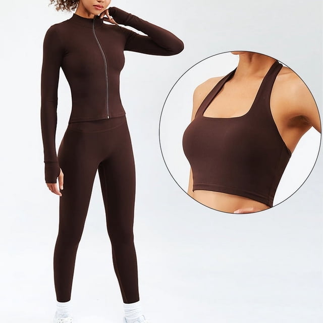Conjunto deportivo de Yoga para mujer, chándal suave y transpirable de cintura alta, ropa deportiva para gimnasio, 2 o 3 piezas