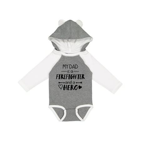 

Inktastic My Dad is a Firefighter and a Hero Gift Baby Boy or Baby Girl Long Sleeve Bodysuit