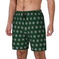 thumbnail image 1 of Balery Green Buffalo Plaid Merry Christmas Bañador para hombre, shorts de playa de secado rápido con entrepierna y forro de compresión-Small, 1 of 6