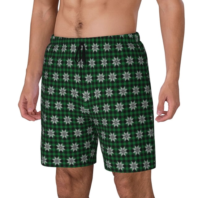Balery Green Buffalo Plaid Merry Christmas Bañador para hombre, shorts de playa de secado rápido con entrepierna y forro de compresión-Small