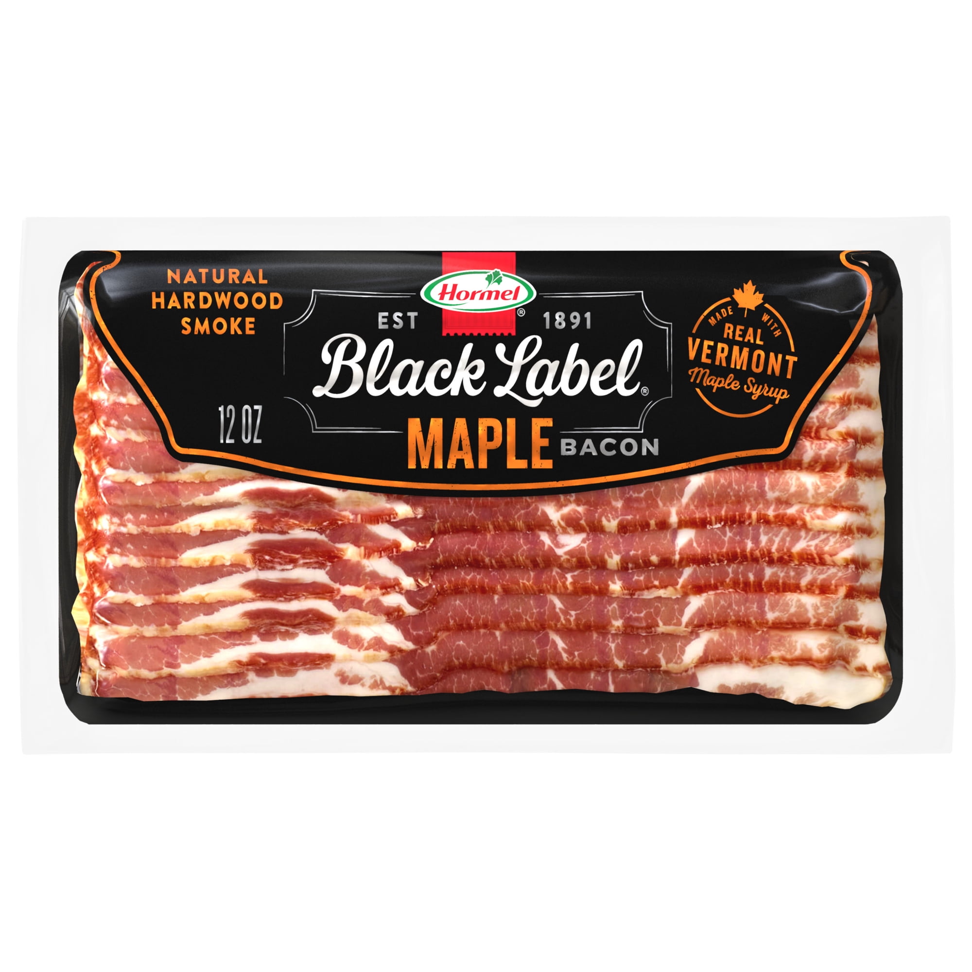 HORMEL BLACK LABEL Maple Bacon, Gluten Free, Refrigerated, 12 oz Plastic Package