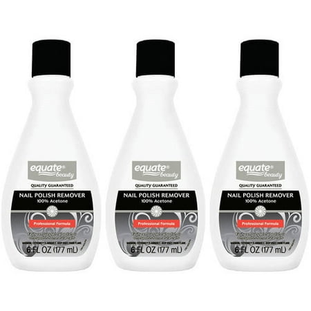(3 Pack) Equate Beauty 100% Acetone Nail Polish Remover, 6 (What's The Best Nail Polish Remover)