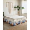 thumbnail image 2 of Orange Blue Bed Skirt California King Size 16in Drop, Fall Pumpkin Eucalyptus Leaf Retro Thanksgiving Wrap Around Dust Ruffle Bedskirts, Wrinkle&Fade Resistant Easy Fit Bedskirt with Elastic, 2 of 8