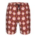 thumbnail image 3 of Cauagu Cute Pig with Coins Print Men's Swim Trunks,Hawaiian Bathing Suit Swimsuits Beach Shorts with Pockets for Men Quick Dry Swimming Board Shorts-, 3 of 6