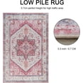 thumbnail image 4 of AIR-Rug 4x6 Machine Washable Rugs Boho Soft Indoor Area Rugs for Living Room Bedroom Decor, Non-Slip Backing Throw Rugs Berry Multi, 4 of 4