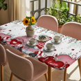 thumbnail image 3 of Valentines Gnomes Table Cloths for 6 Foot Rectangle Tables, Eucalyptus Pink Red Love Heart Patio Waterproof Elastic Fitted Tablecloths, Washable Rectangular Table Cover for Camping, 3 of 8