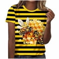 thumbnail image 2 of Blczomt Animal Print Blouses Women Casual Dressy Yellow Shirt 2026 Cute Crew Neck,XXL, 2 of 5