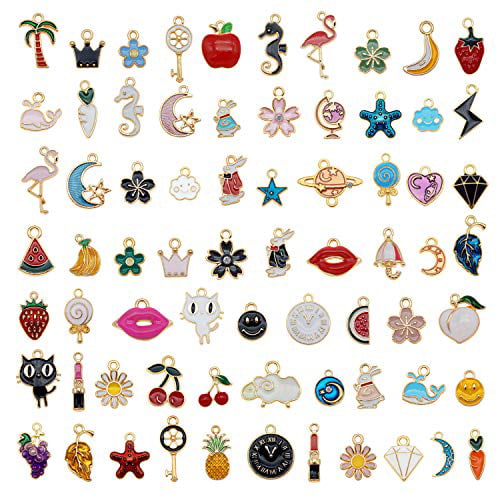 30pcs Mixed Enamel Charms Pendants for Jewelry Making Bulk lot Necklace Earrings Bracelet Craft Findings 
