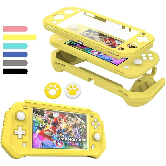XIHAMA Switch Lite Case Protective Case for Nintendo Switch Lite, Case Compatible with Nintendo Switch Lite Hand Grip Case with Detachable TPU+Built-in PC Screen Protector & 2 x Thumb Grip Caps
