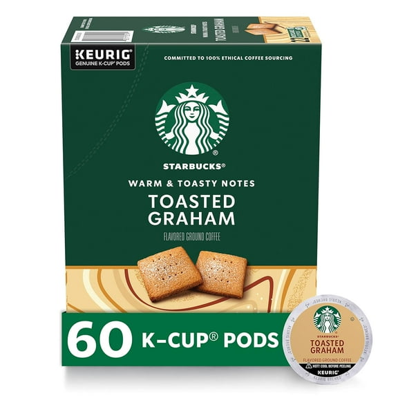 Coffee Pods, Toasted Graham Flavored Coffee, Naturally Flavored, 100% Arabica, 6 boxes (60 pods total)