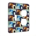 thumbnail image 1 of KuzmarK™ 2 Gang Single Toggle / Single Duplex Wall Plate - Buckskin Appaloosa Foal on Purple Horse Pattern Art by Denise Every, 1 of 1