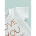 thumbnail image 6 of Gzhioc Children's Summer Shorts Set Short Sleeve Letters Print Tops Solid Elastic Waistband Shorts, 6 of 9