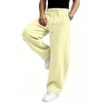 thumbnail image 4 of Men's Baggy Sweatpants Wide Leg Lounge Sweat Pants with Pockets Drawstring Waist Solid Color Jogging Pants L, 4 of 7