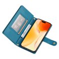 thumbnail image 6 of Crossbody for iPhone 16 Plus Phone Case Wallet with Card Slots Zipper Pocket, PU Leather Magnetic Shoulder Strap Purse Cover with Flip Kickstand for iPhone 16 Plus Women Girls, Blue, 6 of 11