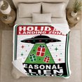 thumbnail image 5 of Holiday Landing Zone UFO Poster, Funny Christmas Style for Alien Lovers, Seasonal Alien Delivery Scene and Christmas Gift, Cozy Flannel Blanket for Sofa and Game Room, Sci Fi Home Decor, 5 of 9