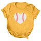 thumbnail image 2 of Gibobby Casual Playera de Manga Corta para Mujer Mujeres Casual Béisbol Impresión Mangas Cuello Redondo Camiseta Suelta Blusa Tops(Amarillo,CH), 2 of 4