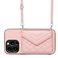 thumbnail image 2 of Envelope Design for iPhone 15 Pro Max Case RFID Blocking Wallet Card Holder Leather PU Flip Cover Folio Lanyard Crossbody Strap Women Girl Magnetic Clasp Kickstand For iPhone 15 Pro Max, Pink, 2 of 10