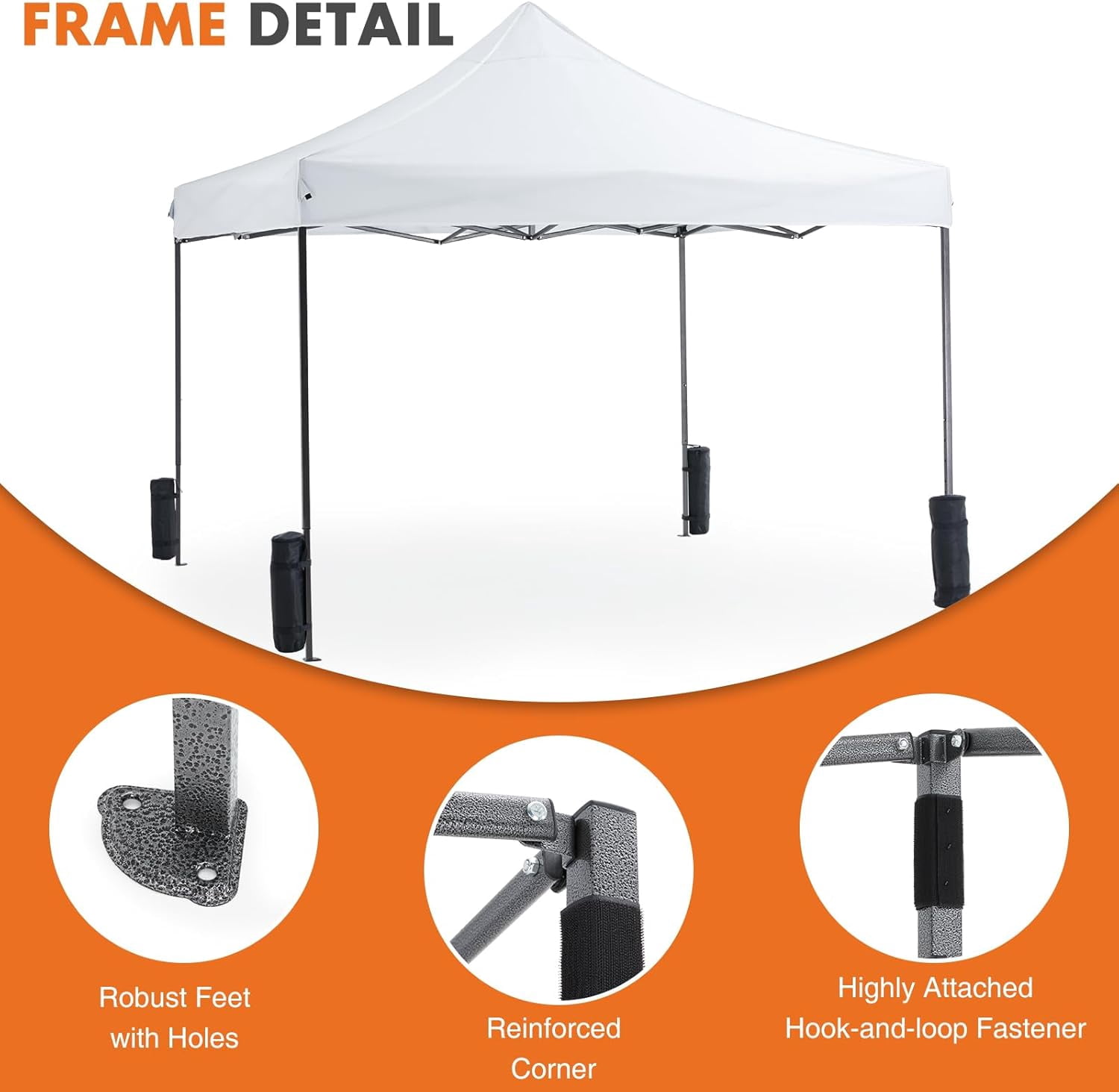 Bigleap Canopy Tent 10x10 Pop Up Canopy Heavy Duty Canopy Tents for Parties Backyard Waterproof Portable Tent Pop Up Shade Canopy with Sand Bags, White