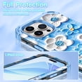thumbnail image 4 of Casetego Phone Case for iPhone 16 Pro Max,Colorful Retro Oil Painting Print Flower Design Cute Floral Blossom Phone Cover Stylish Protective Phone Case for Girls Women,Blue, 4 of 9