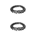 thumbnail image 2 of Thinsony Distinctive Gothic Punk Dragon Scale Bangle 48 inches Cool and Contemporary Black 9.05 Inch 2Set, 2 of 6