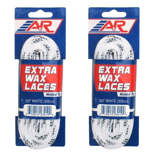 A&R Sports 2 Pair Pack EXTRA WAX MoldedTip Hockey Skate Laces