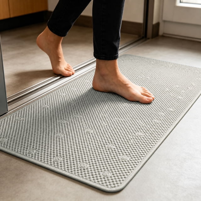 MTBLYS Alfombrilla antideslizante para bañera de 91 x 43 cm | Alfombrilla de ducha de PVC suave con orificios de drenaje y ventosas | Alfombrilla de secado rápido para bañera