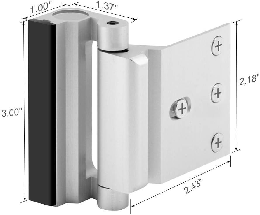 Home Security Door Lock 3 Pack Metal Door Reinforcement Lock for Kids Safety Top Front Door Child Proof Safety Lock Defend High Security Door Locks Latch Withstand 800lbs for Inside Swing Door Chain