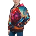 thumbnail image 2 of Fotbe Colorful Stone World Pattern Youth Pullover Hooded Sweatshirt, Boys Hoodie, Kangaroo Pocket Hoodie for Kids Girls -X-Large, 2 of 6