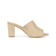 thumbnail image 3 of BLISSFUL STEP Women's Slide Heels Mules Slip on Block Heel Sandals Beige 9.5, 3 of 6