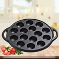thumbnail image 3 of 15 Holes Cast Iron Takoyaki Pan Octopuses Small Baking Pan for Pancake Balls Poffertjes Takoyaki Banh Khot, 3 of 8