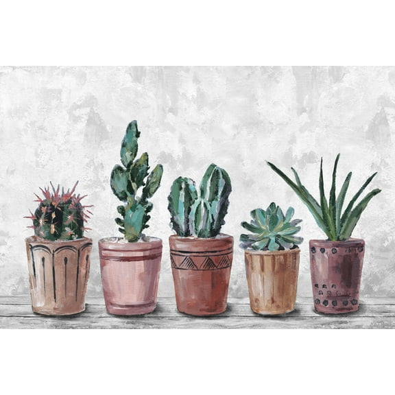 Marmont Hill Succulents in Terracotta Pots Canvas Wall Art, 8" x 12"
