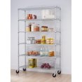 thumbnail image 4 of TRINITY EcoStorage™ 6-Tier Wire Shelving Rack | 48" X 18" X 72" | Nsf | Includes Wheels | Chrome, 4 of 9