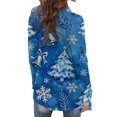 thumbnail image 4 of Women's Fashion Christmas Print Jacket, Long Sleeve Casual Cardigan Coat for Everyday Wear and Comfortable Outfits,Blue,M, 4 of 7