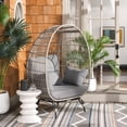 thumbnail image 2 of SAFAVIEH Emmett Outdoor Patio Egg Chair, Grey, 2 of 11