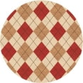 thumbnail image 1 of Ahgly Company Machine Washable Indoor Round Transitional Grapefruit Red Area Rugs, 5' Round, 1 of 7