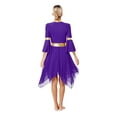 thumbnail image 2 of Fldy Liturgical Praise Dancewear for Women Mock Neck Church Worship Dance Overlays Contemporary Purple S, 2 of 7