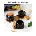 thumbnail image 3 of Billuyoard Condimento de cerámica nórdica, tarro de especias, caja de almacenamiento de sal, tapa de madera mate, botellas de condimentos, juego Cocina y Comedor Blanco/ 3 en 1, 3 of 6