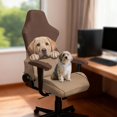 thumbnail image 2 of SCRAWLGOD Labrador Retriever Paw Print Brown Pattern Gaming Chair Slipcover with Armrest Cover, Stretch Desk Chair Covers Removable Computer Reclining Chair Slipcovers Washable Furniture Protector, 2 of 7