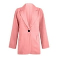 thumbnail image 5 of Moxiu 2 Piece Pant Suits for Women Dressy Blazer Set Elastic High Waisted Straight Leg Pants Suits Business Casual Outfits Plus Size Pink,M, 5 of 7